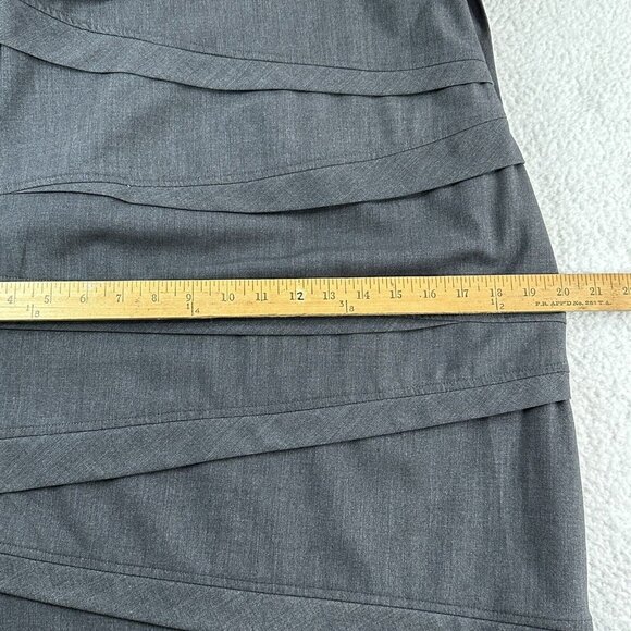 Calvin Klein Women's Abstract Sleeveless Sheath Dress Lined Size 10 Gray Zip - Picture 6 of 10